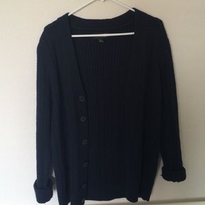 NAVY BLUE KNIT CARDIGAN