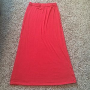 Dark coral maxi skirt