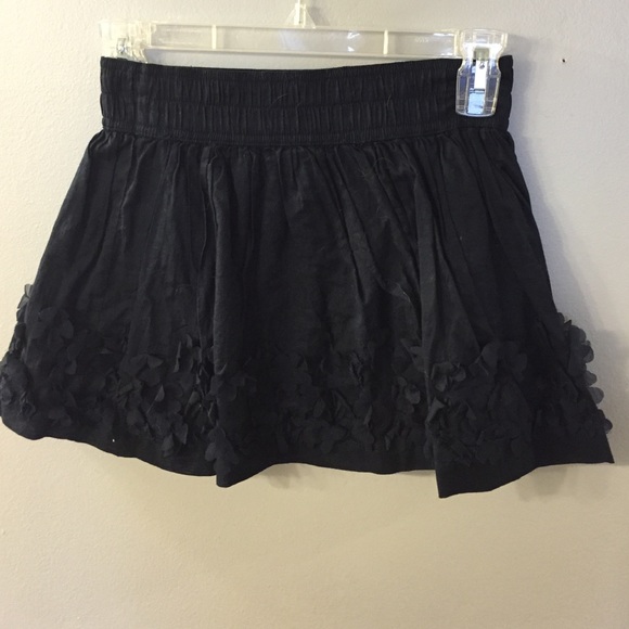 navy flower ruffle skirt