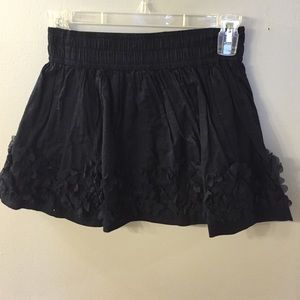 navy flower ruffle skirt
