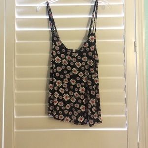Daisy Print Double Strap Tank Top