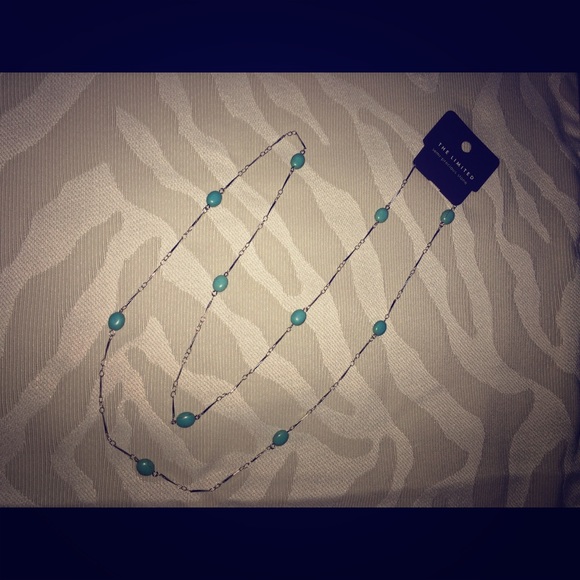 Turquoise bar chain necklace