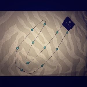 Turquoise bar chain necklace