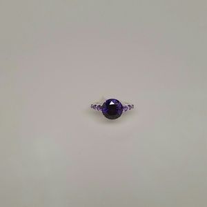 Purple Sapphire Ring Sterling Silver Size 7