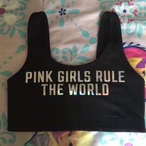 Victoria's Secret Pink sports bra black xs new😘