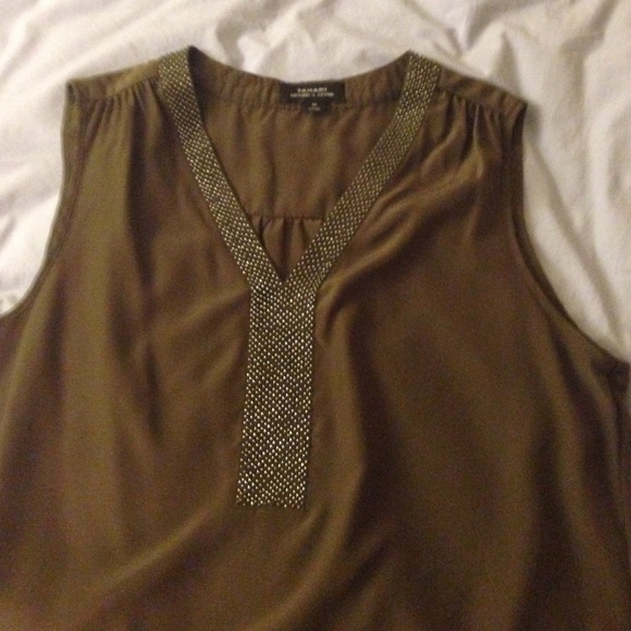 Tahiti ASL Olive Beaded Top M