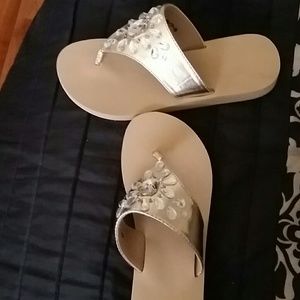 Jewel Embellished flip flops