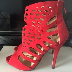 Red ankle heels