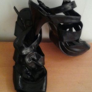 Black high heel shoes