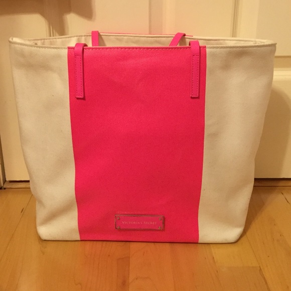 Victoria's Secret pink and white tote!!