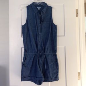 Sleeveless Chambray Jumper