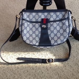 Vintage Gucci Purse Navy 10Wx7T