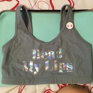 Victoria's Secret Pink "Read My Lips" sports bra