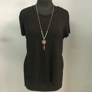 Black Tee w/ Chiffon Back