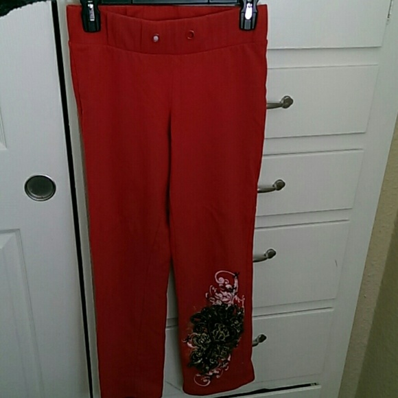 Red sweat pants