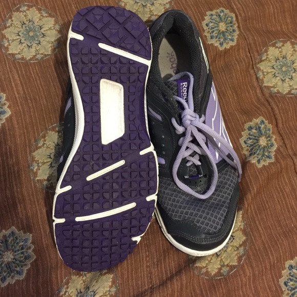 Grey & Purple Reebok Running Shoes - Picture 3 of 4