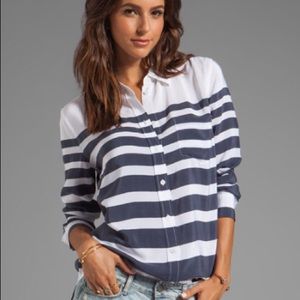 Navy & White Striped Equipment Blouse
