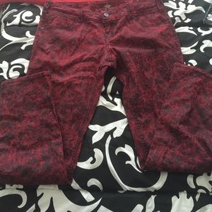 Red and black jeans