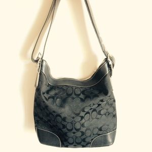 COACH signature black shoulder purse