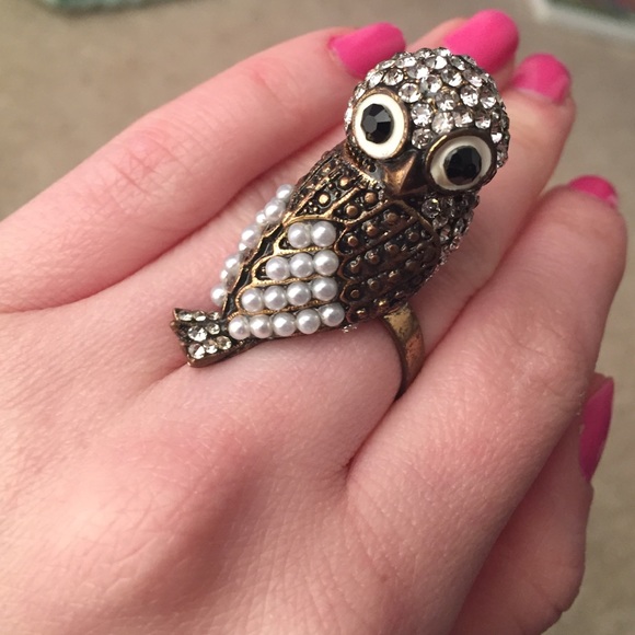Diamond owl ring