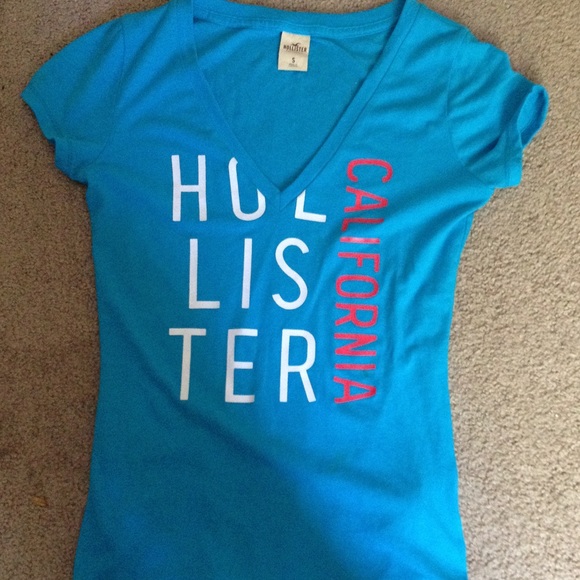 Blue V-Neck Hollister shirt