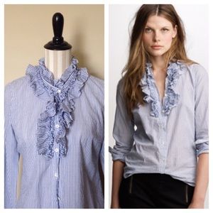 CCC Sale✅J.Crew Ruffle Tuxedo Blouse