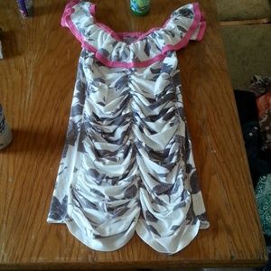 Pink white and gray tank