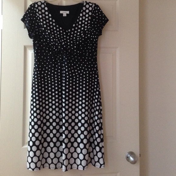 Dress Barn black & white polka dot dress