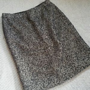 J. CREW Black and White Tweed Pencil Skirt