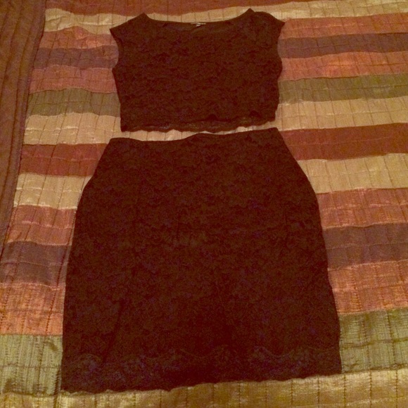 Crop top and matching high waited skirt