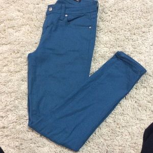 Teal skinny jeans
