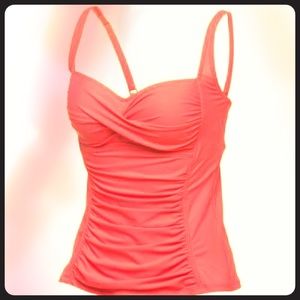 Hot Coral Pink Bathing Suit