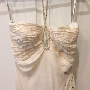 Mon Cheri Destinations White Halter Wedding Dress