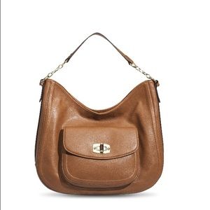 Faux Leather Merona Hobo Handbag (Tan)