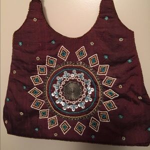 Beaded silk handbag from Costa Rica