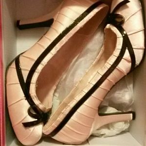 Blush Pink & Black Heels