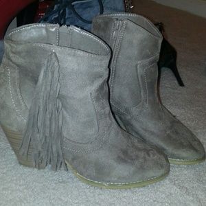 Grey Cow girl inspired Booties