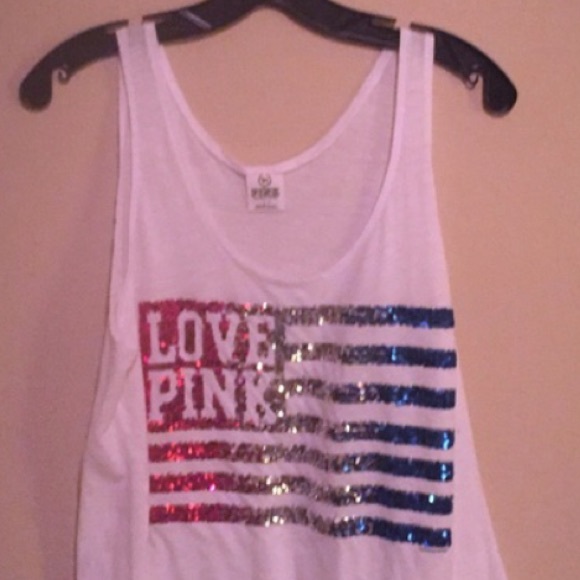 VS PINK AMERICAN FLAG CROP TOP - Picture 3 of 4