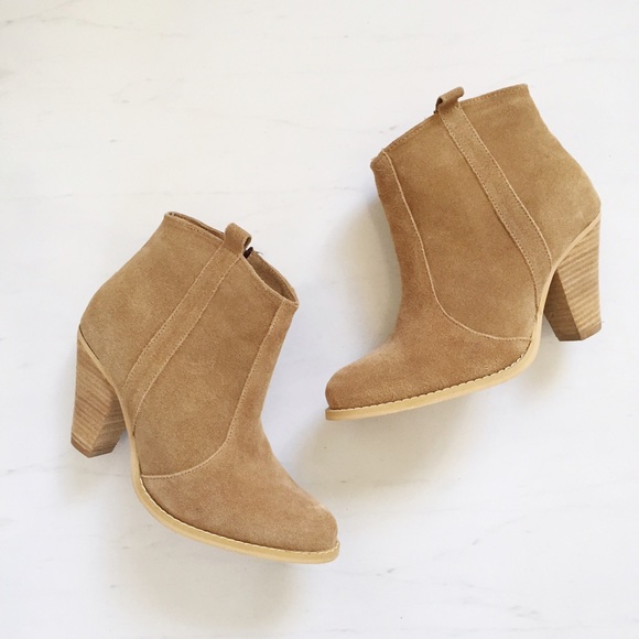 ASOS AGGIE Suede Pull On Casual Heel Ankle Boots