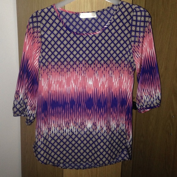 Pink and Navy dress top