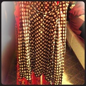 Dark brow and white dressy tank