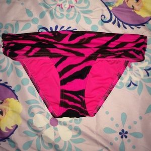 Victoria's Secret Hot pink black bikini bottoms xs