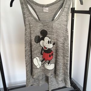 Grey Mickey Mouse Knit Tank Top
