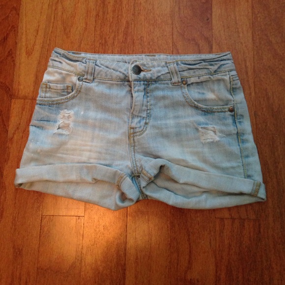 Light wash shorts