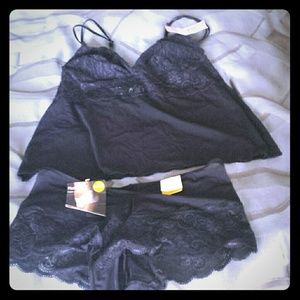 Black lacey sleep set