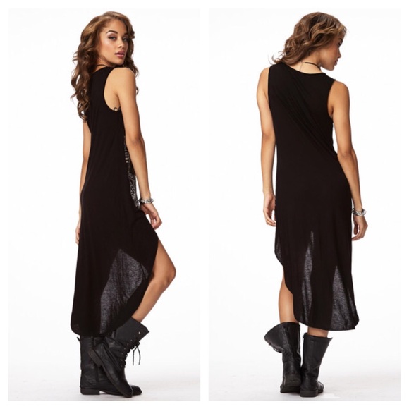 Black hi low dress