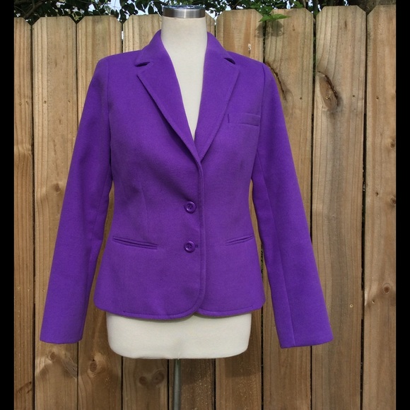 Pop of color 2 button purple pea coat! - Picture 1 of 4