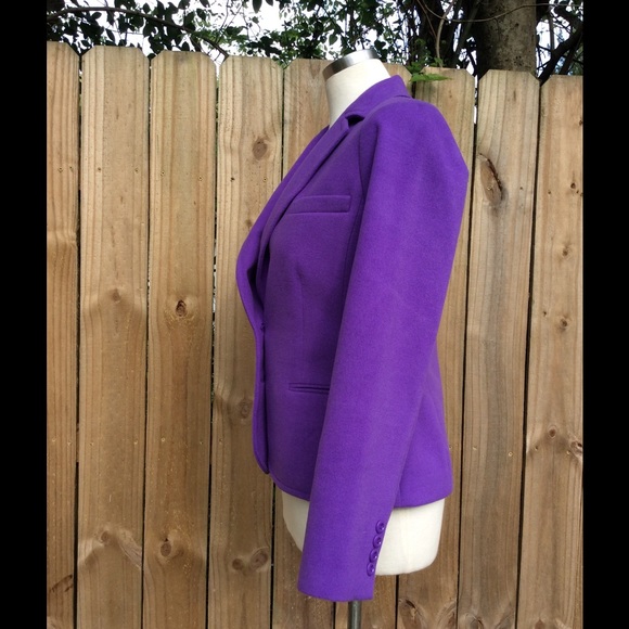 Pop of color 2 button purple pea coat! - Picture 2 of 4