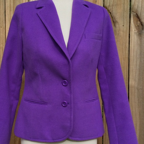 Pop of color 2 button purple pea coat! - Picture 4 of 4