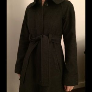 Theory charcoal gray wool coat size P